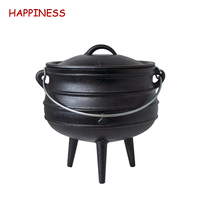 Marmite à potjie en fonte à 3 pieds, traditionnelle africaine, avec logo personnalisé, pour cuisson et ragoût, économique