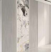 Panneau mural imperméable en feuille de marbre sans joint en bois de bambou carbonisé ultra-brillant pour intérieurs modernes, usage hospitalier, respectueux de l'environnement