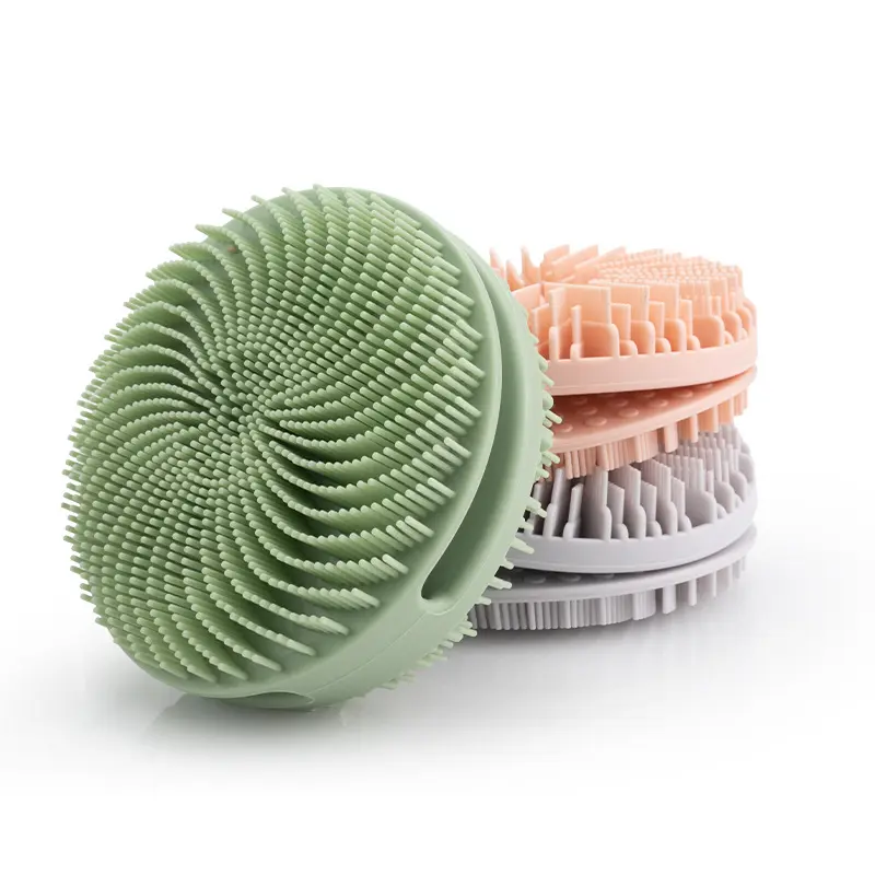 Double Side Silicone Exfoliating Body Brush Hair Shampoo Brush Bath Scrubber Silicone Body Scrubber