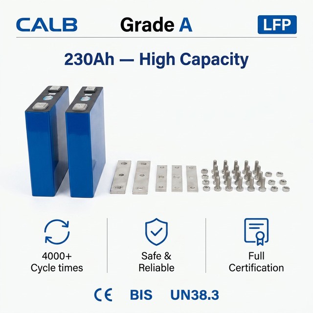 CALB L173F230 3.2V 230Ah LiFePO4 Battery Cell Grade a 4000cls OEM Custom Module for EV Fleet 16S 51.2V 11.6kWh
