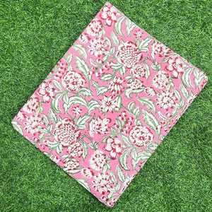 Tissu en coton peigné de qualité supérieure fait main |   Voile indien non tissé, doux, respirant et léger |   Tissu pour robe Kurti à carreaux floraux - Product Image 6