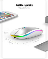 Mouse Gaming Nirkabel Mini 3D USB 2.4G Terbaik dari Produsen, dengan Lampu LED untuk Laptop dan Komputer, untuk Gamer