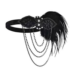 ที่คาดผมขนนกขนนก1920s Gatsby ประดับพลอยเทียมสายรัดศีรษะแนววินเทจ - Product Image 3