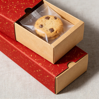 Boîte en carton ondulé rouge en gros avec 4 compartiments pour biscuits, bonbons et cadeaux de mariage