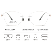 Monture de lunettes unisexe sans monture en titane pur, certifiée UV400 anti-lumière bleue, de haute qualité, avec étui à lunettes – Vente en gros usine