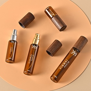 Flacon de Parfum de <span class=keywords><strong>5ml</strong></span> 10ml 15ml 20ml avec Couvercle en Bambou, Bouteille Spray Marron à Goulot Vissé, Petit Échantillon Portable de Parfum - Product Image 3