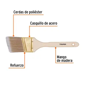 BOX 6 Brosse à poils synthétiques 2-1/2' à coupe angulaire, manche en bois - Product Image 1
