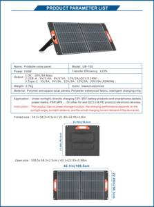 2025新しいアイデア-ポータブル100Wポリマー航空ソーラーパネル防水折りたたみ式ソーラー充電器ラップトップ携帯電話タブレット - Product Image 6