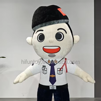 Funtoys Costume de mascotte de policier gonflable Gardien de sécurité Personnage de dessin animé Carnaval Déguisement Fête Performance Scène