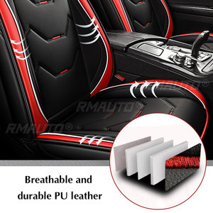 Fundas de Asiento de Cuero PU 1/2X, Juego de Fundas Protectoras Universales para Asientos de Coche, Cojín para Asiento de Automóvil - Product Image 2