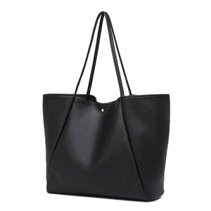 Công suất lớn PU của phụ nữ tote túi 2025 mới cao cấp retro đô thị đơn giản công việc giản dị đi lại Vai Túi <span class=keywords><strong>Snap</strong></span> Nút - Product Image 3