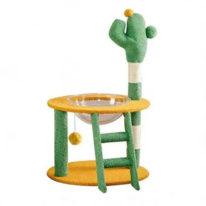 โครงปีนป่ายแมวรูปกระบองเพชรแบบใหม่ ต้นไม้แมวอเนกประสงค์ แข็งแรง ทนทาน อุปกรณ์สัตว์เลี้ยงสำหรับแมว ของเล่นแมว ต้นไม้ปีนป่ายแบบตั้งพื้น - Product Image 2