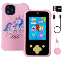 Juguetes de Teléfono Inteligente para Niños, Pantalla Táctil HD, Cámara Dual, Teléfono Celular para Niños, Regalos de Cumpleaños, Unicornio, Teléfono de Juguete para Niños Pequeños