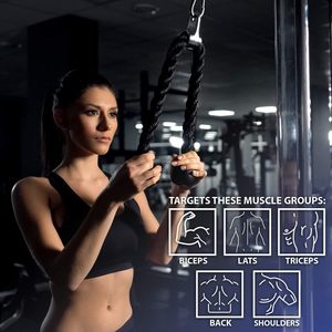MR, venta al por mayor, de doble cabeza cuerda de tracción, entrenamiento de fuerza corporal, accesorio de gimnasio de tríceps de nailon, suplementos de equipo de Fitness - Product Image 6