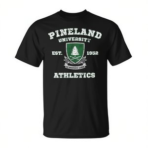 T-shirt vintage Pineland University Athletics, abbigliamento sportivo da uomo nero - Product Image 2