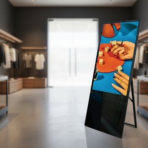 Téléviseur LCD couleur 1080p de 32/43/49 pouces, Totem publicitaire pour centre commercial avec WiFi, support mobile au sol, lecteur multimédia Cloud CMS - Product Image 1