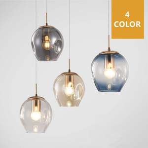 현대적인 멀티 헤드 골드 글래스 펜던트 라이트 샹들리에 높은 천장 조절 가능한 높이 조절 가능 디밍 기능 빌라 호텔 레스토랑 거실용 - Product Image 2