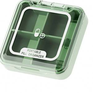 Boîte à médicaments de voyage en plastique sans BPA avec logo personnalisé, cadeau promotionnel, design classique multifonctionnel, étui à pilules portable - Product Image 1