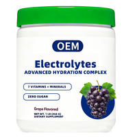 Électrolytes en marque blanche OEM 468g (1 lb) saveur raisin, 7 vitamines et minéraux, approvisionnement en vrac, marque personnalisée