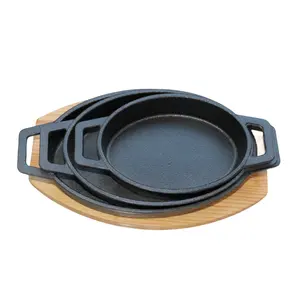 High Quality Rectangular Cast Iron Non Stick Skillet Pans With Handle