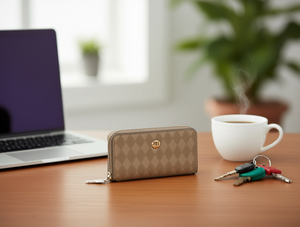 Portafoglio da Donna con Cerniera Grande, Porta Carte Minimalista in Pelle Sintetica Microfibra - Product Image 2