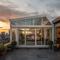 Véranda sur mesure en aluminium avec toit en verre, terrasse préfabriquée, serre, patio, jardin avec verre trempé pour villa
