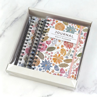 Carnet de notes spirale vintage à motifs floraux, agenda quotidien, couverture rigide, reliure spirale, fermeture élastique, A5 A6, cadeau pour l'école ou le bureau