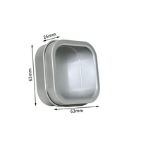 Boîte carrée en fer blanc avec logo personnalisé, finition laquée avec fenêtre, impression sérigraphique, petit récipient de stockage alimentaire en métal durable pour
