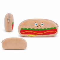 Porte-monnaie en peluche personnalisé mignon en forme de burger, mini portefeuille, pochette pour écouteurs, petite pochette, trousse de maquillage, sac à fermeture éclair Kawaii