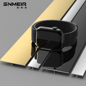 Ayna yüzey işleme ile oturma odası altın Metal için Modern paslanmaz çelik t-şekil kiremit Trim - Product Image 2