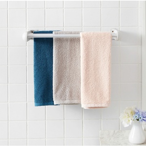 New Adhesive Aluminum Bathroom Double Hand Towel Bar Towel Rack Towel <b>Rod</b> <b>Holder</b> with Hook - Product Image 2
