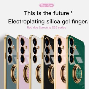 Funda de teléfono de TPU galvanizada de lujo con soporte de anillo de Metal funda de teléfono móvil para Samsung <span class=keywords><strong>Galaxy</strong></span> S25 Ultra S24 FE A16 A06 A55 - Product Image 6
