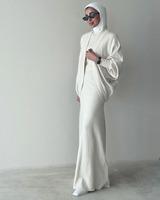 Ensemble modeste islamique personnalisé pour femmes, ensemble en coton à deux pièces pour musulmanes
