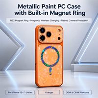 Casing Metalik Glossy Langsung dari Pabrik dengan Ring N52 Built-in, Fast Charge, Edisi Putih untuk iPhone Seri 15 16 17 18