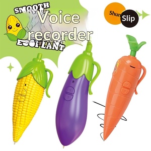 Penna Registratore in Plastica a Forma di Carota Cartoon, Penna a Sfera Carina con Registratore, Cancelleria Portatile per Studenti - Product Image 1