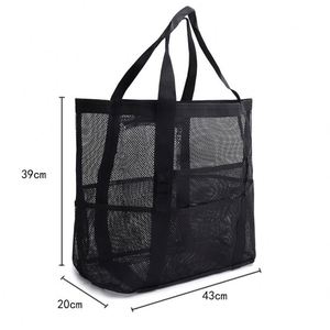 Sacs de plage personnalisés en maille pour jouets de camping, sacs de plage isothermes surdimensionnés à fermeture éclair, sacs de natation, sacs de plage - Product Image 3