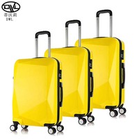 Ensemble de valises en gros d'usine, modèle à vente chaude, logo personnalisé, extensible, durable, ouverture frontale, design diamant, ABS classique, 4 pièces