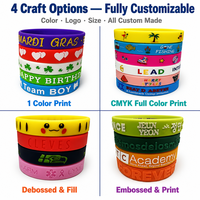Bracelet en silicone personnalisé imprimé CMJN, vert et rouge du Sénégal, pour la promotion d'événements (vente en gros)