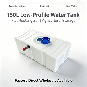 Tanque <span class=keywords><strong>de</strong></span> <span class=keywords><strong>Agua</strong></span> Plástico Rectangular Plano <span class=keywords><strong>de</strong></span> 150L, Tapa Azul con Rosca, Válvula Lateral, 1 Año <span class=keywords><strong>de</strong></span> Garantía, Filtración <span class=keywords><strong>de</strong></span> 200L/Hora para Almacenamiento <span class=keywords><strong>de</strong></span> <span class=keywords><strong>Agua</strong></span> en Granjas - Product Image 1