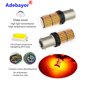 Dembélé T20 7443 Auto Ampoule Canbus Lumière De Secours 3014 SMD 144 LED Queue Feu De Stationnement Led Clignotant Ambre - Product Image 4