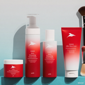 Vanjoin Group OEM Frosted White and Red Body Packaging Loción de lavado Tubo suave y espuma de lavado de cara Juego de tarros de plástico cosmético - Product Image 6