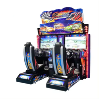Máquina de Juego Arcade de Carreras con Simulador de Conducción para Dos Jugadores, Operada con Monedas, Estilo Outrun
