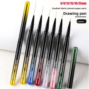 Ultra Fine Metal Rod Nail Liner Brush <b>Set</b> <b>Crimped</b> Nylon Hair 11mm Powder 3D French Acrylic Brush - Product Image 6
