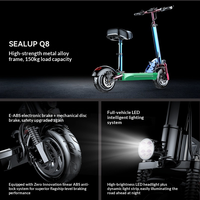 Trottinette électrique pliable FRS SEALUP Q8 pour adultes, 1000W, puissante, autonomie 50-80 km, avec certifications CE, UL et RoHS