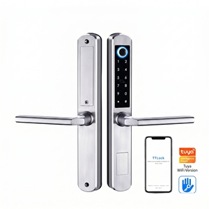 Serrure de porte intelligente IP64 Tuya TTlock en acier inoxydable 304 avec empreinte digitale Cloud 5-1, déverrouillage intelligent pour <span class=keywords><strong>Airbnb</strong></span>, hôtels, bureaux - Product Image 1