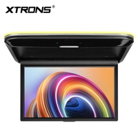 Moniteur de toit de voiture Android 14 pouces rabattable avec double haut-parleur, mise en miroir sans fil, entrée HD, ajustement universel pour SUV, fourgonnette, bus CE-XTRONS