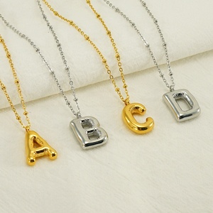 <span class=keywords><strong>Ixin</strong></span> nouvelle mode or argent bulle lettre collier Vintage en acier inoxydable Alphabet collier à la mode collier initial pour les filles - Product Image 6