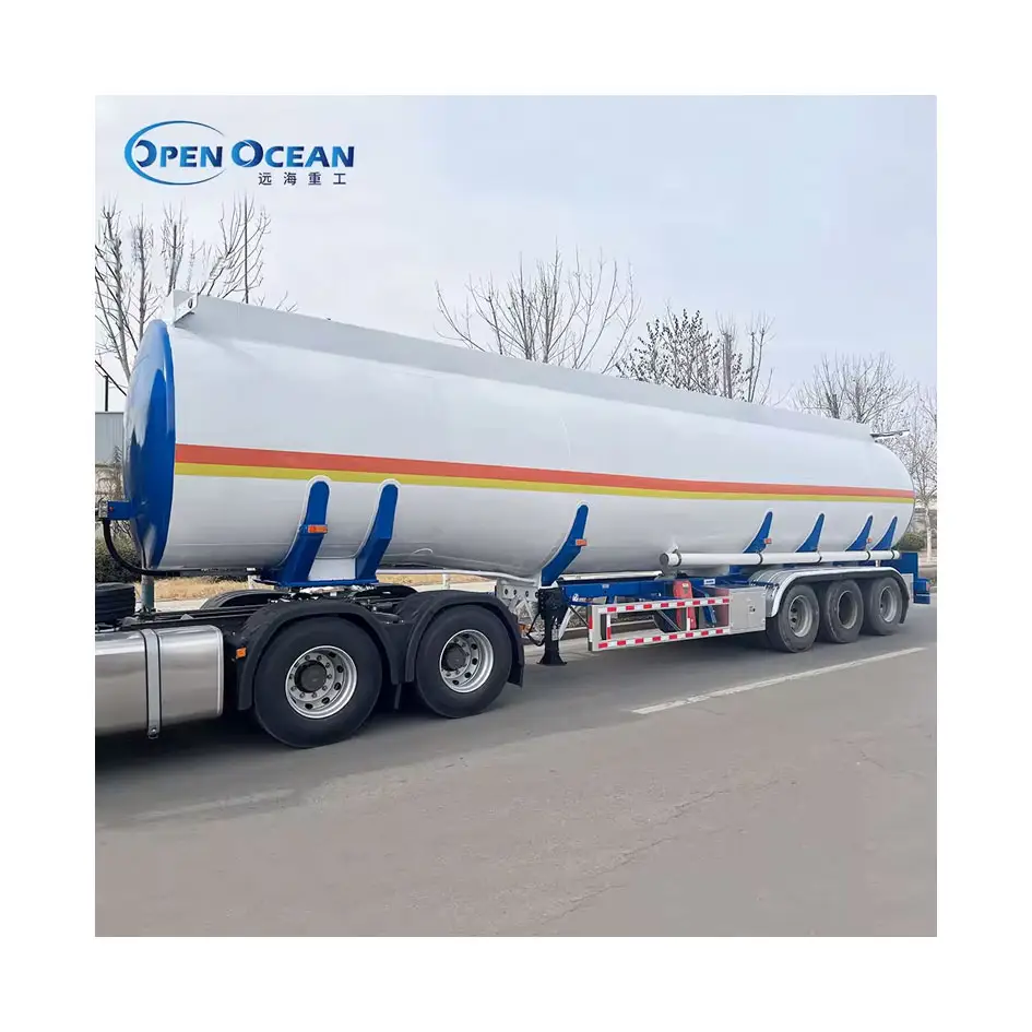 तेल/ईंधन/डीजल/गैसोलीन/कच्चे माल परिवहन के लिए 3 एक्सल 40000L कार्बन स्टील/स्टेनलेस एल्यूमीनियम मिश्र धातु टैंक/टैंकर ट्रक सेमी ट्रेलर