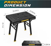 Banc de travail pliable, table de travail portable légère, capacité de charge de 1650 lb pour garage, atelier, maison