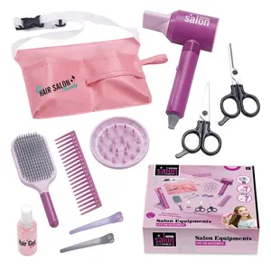 Set mainan tukang cukur anak perempuan, set mainan salon kecantikan penata rambut